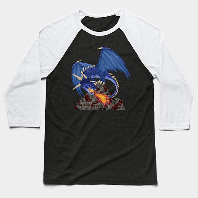 Blue Dragon Fantasy Novelty Gift Baseball T-Shirt by Airbrush World